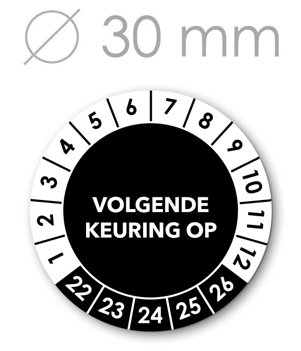 Volgende Keuring tot 5 jaargangen 30 mm WIT